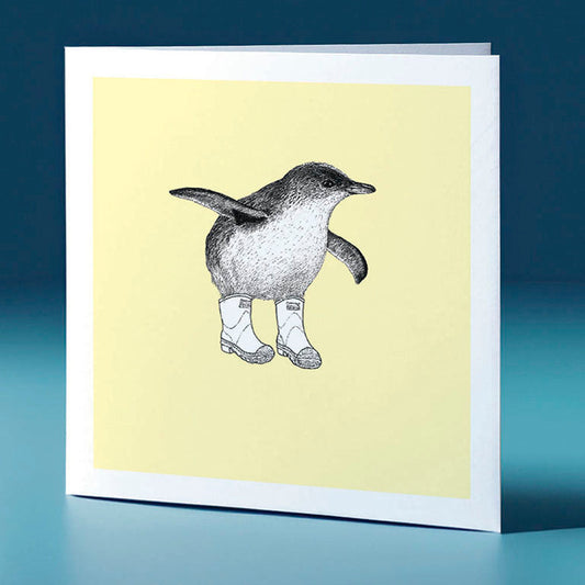 baby gumboot korora pastel bird themed greeting card