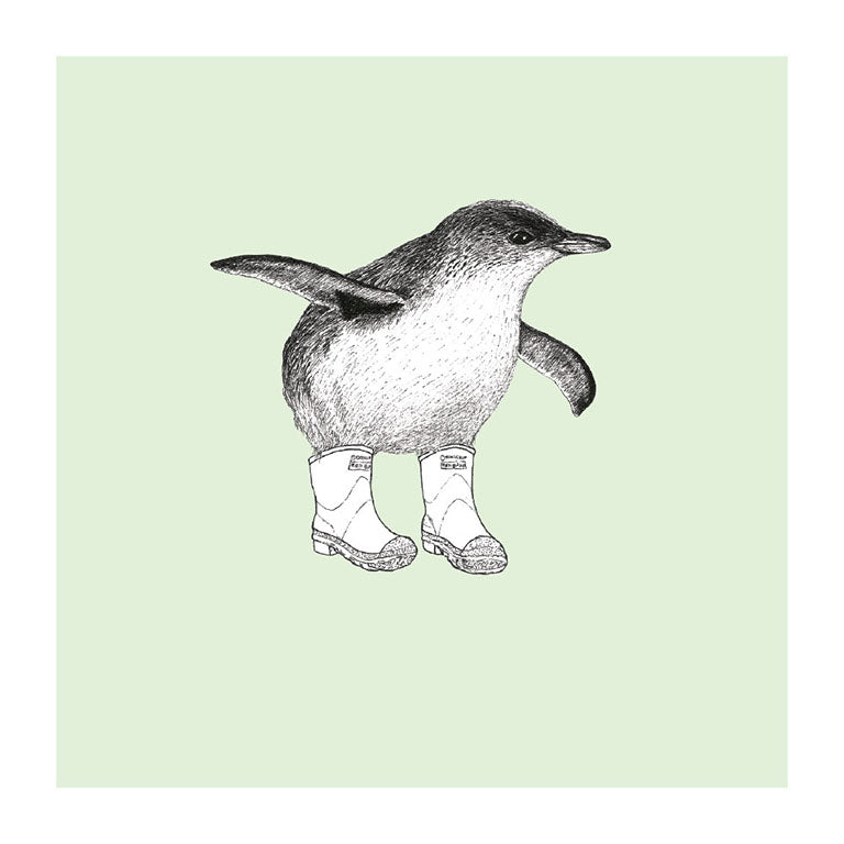 baby gumboot korora pastel bird themed greeting card