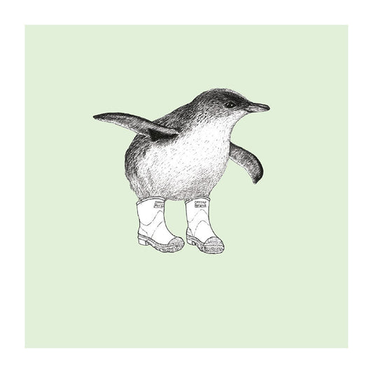 baby gumboot korora pastel bird themed greeting card