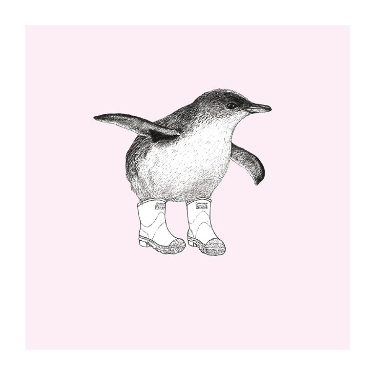 baby gumboot korora pastel bird themed greeting card