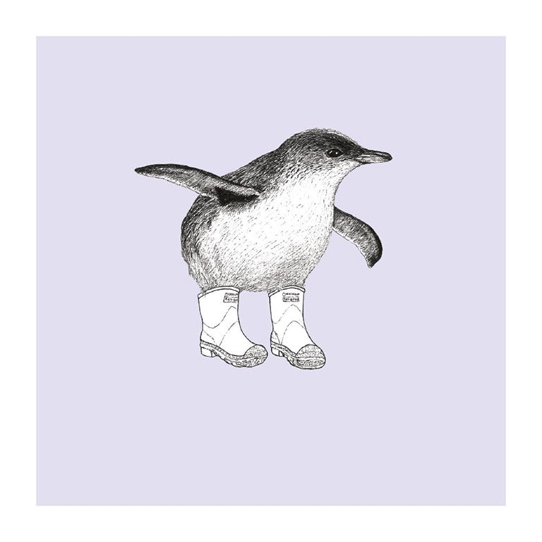 baby gumboot korora pastel bird themed greeting card