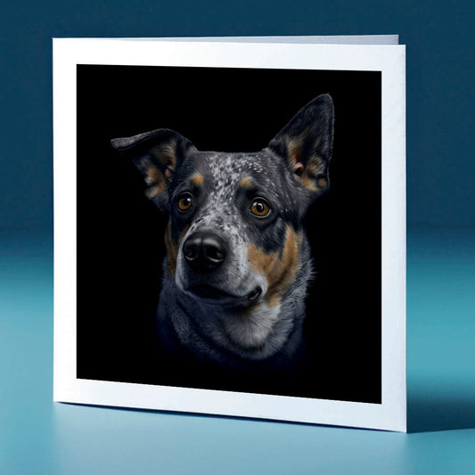 Blue Heeler Side Facing - dog themed greeting card