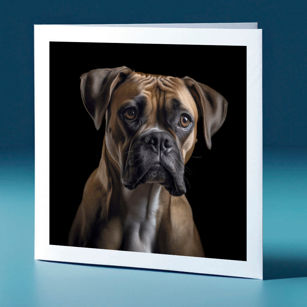 Old Boxer - dog themed greeting card