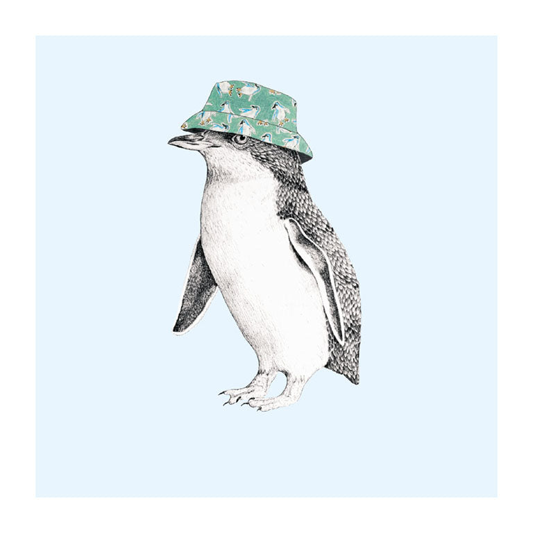 bucket hat korora pastel bird themed greeting card