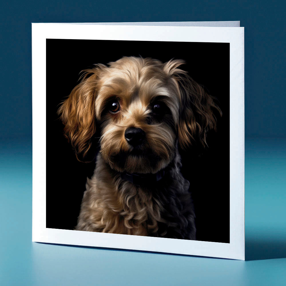 Rusty coloured Cockerpoo - dog themed greeting card