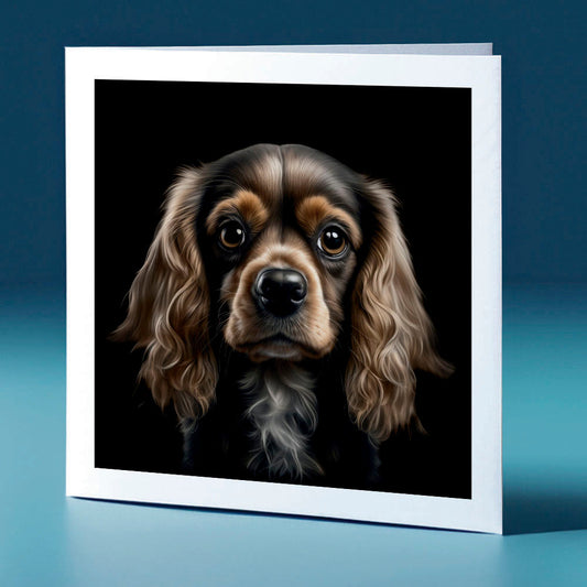 Rusty coloured Cocker Spaniel - dog themed greeting card