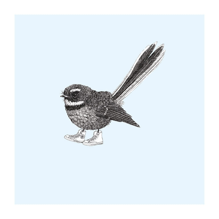 converse piwakawaka pastel bird themed greeting card