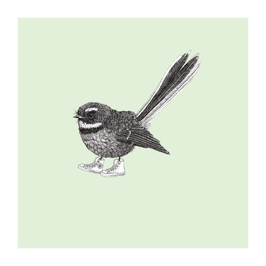 converse piwakawaka pastel bird themed greeting card
