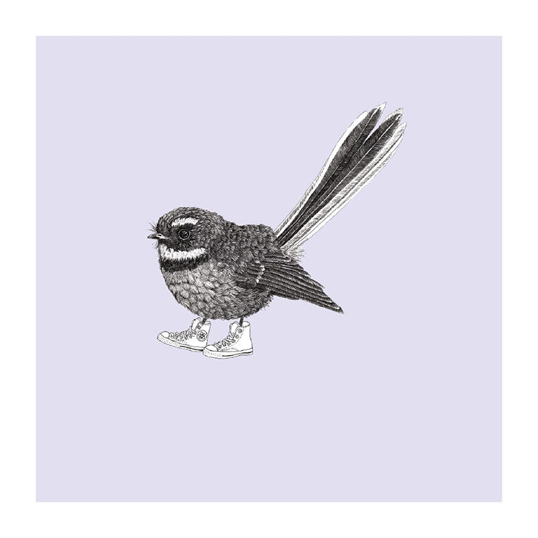 converse piwakawaka pastel bird themed greeting card