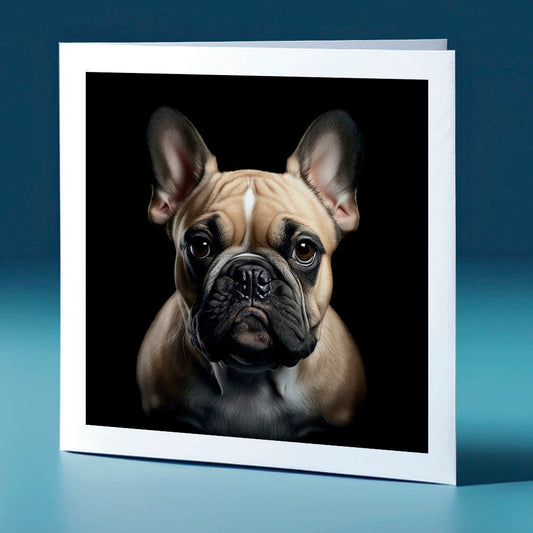 Rusty coloured Frenchie - dog themed greeting card