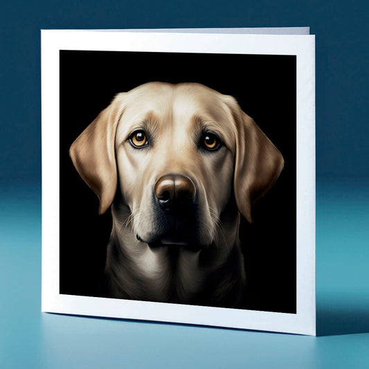 Golden coloured Labrador - dog themed greeting card