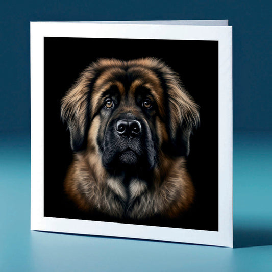 Rusty coloured Leonberger - dog themed greeting card