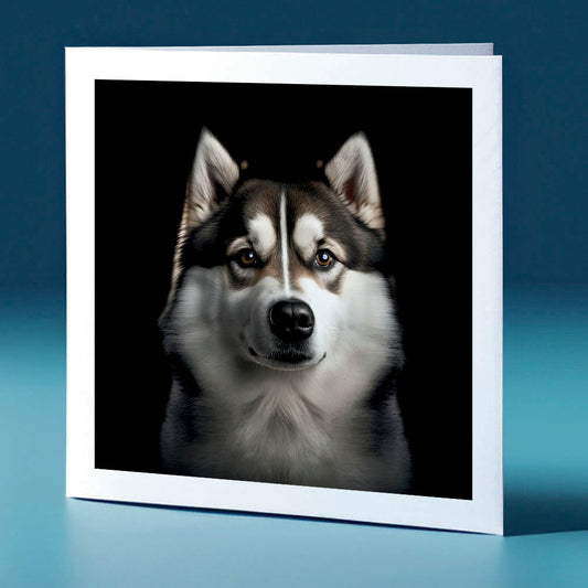Brown coloured Malamute - dog themed greeting card