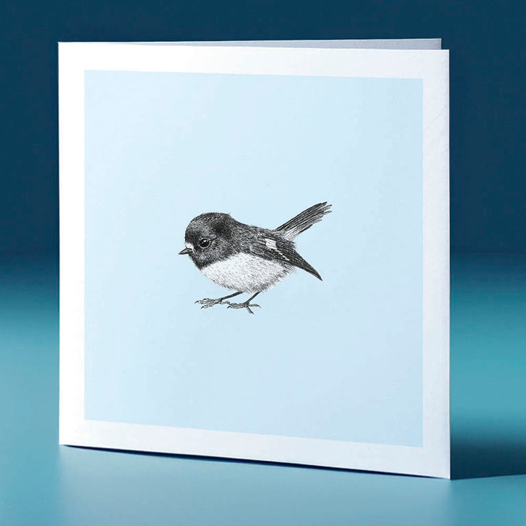 miromiro pastel bird themed greeting card