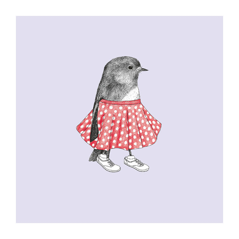 polka dot toutouwai pastel bird themed greeting card