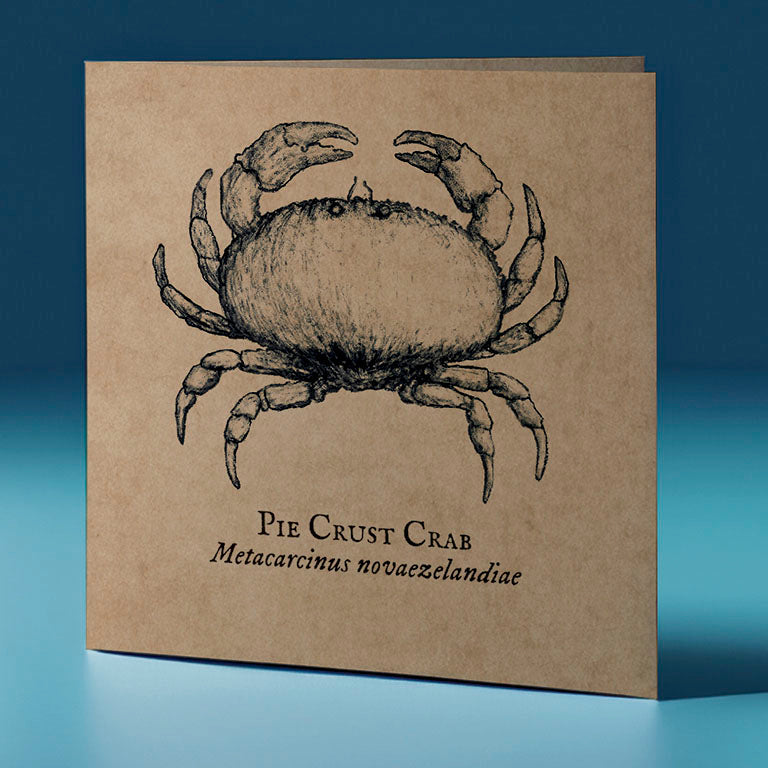 pie crust crab critter themed greeting card