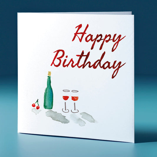 Wine Square Greeting Card Birthday