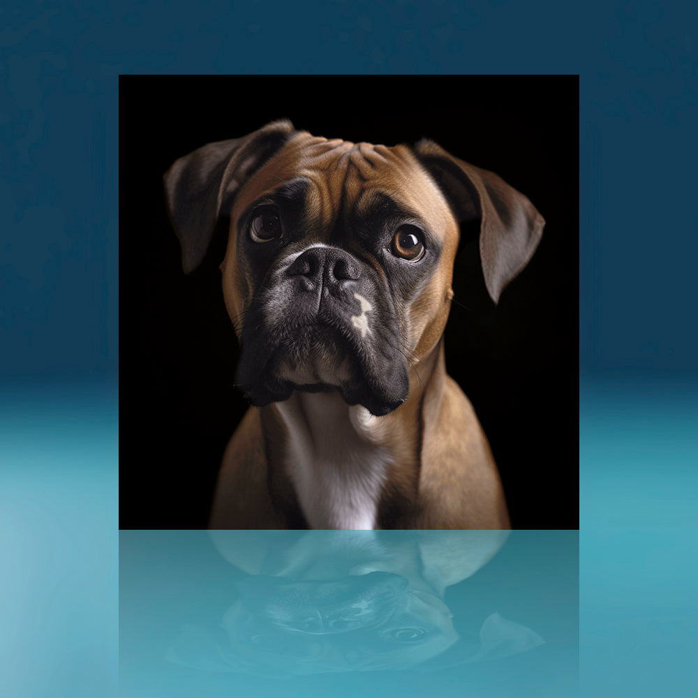 Boxer Left Facing Dog Art Print