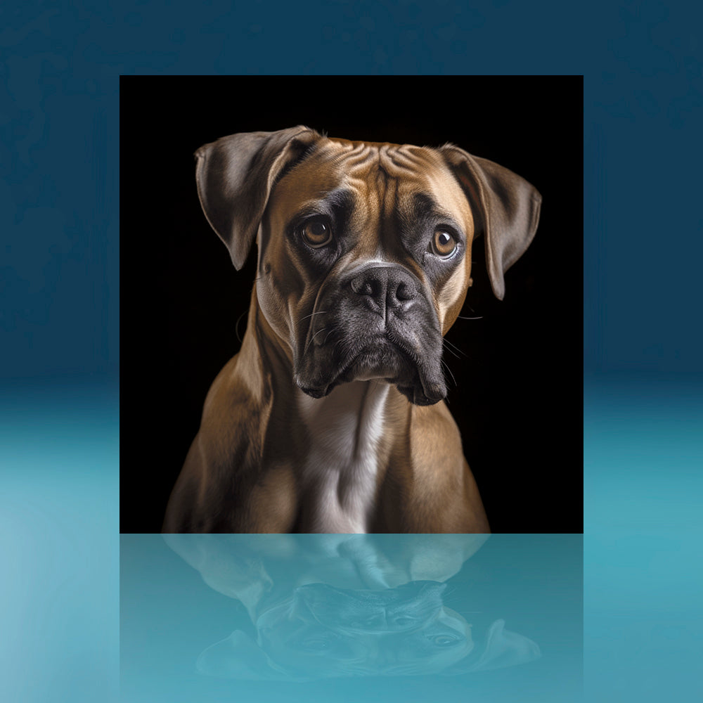 Boxer Right Facing Dog Art Print