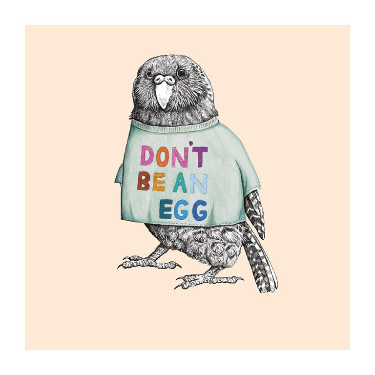 t shirt kakapo pastel bird themed greeting card