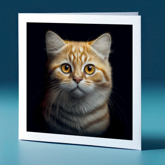Orange coloured tabby - cat themed greeting card