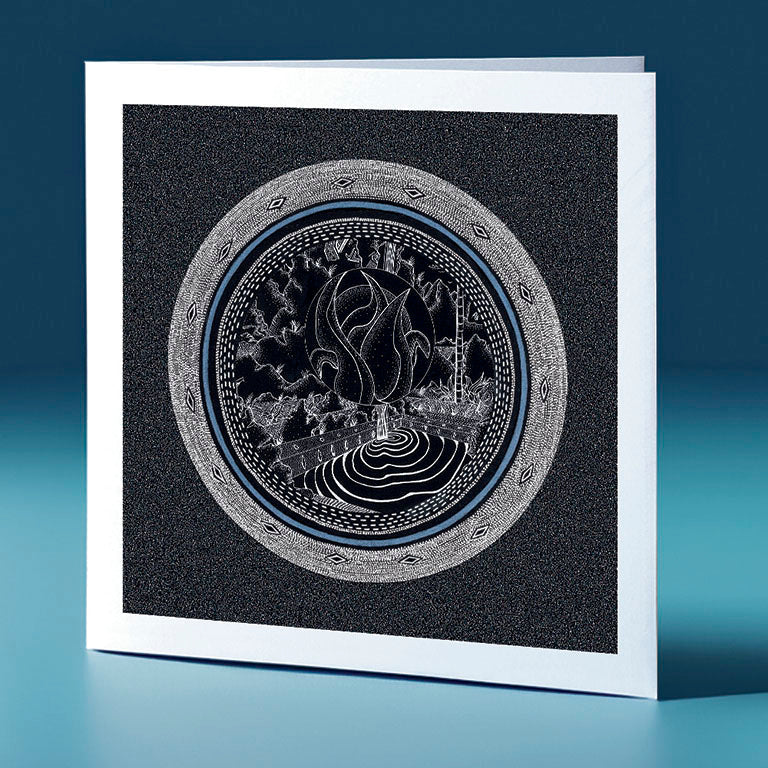 monochrome pointillism themed greeting card