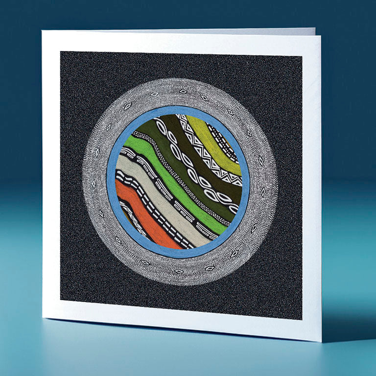 substrate pointillism themed greeting card