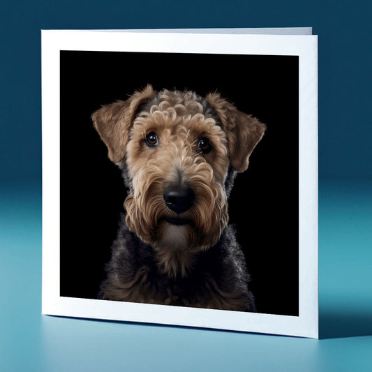 Airedoodle - dog themed greeting card