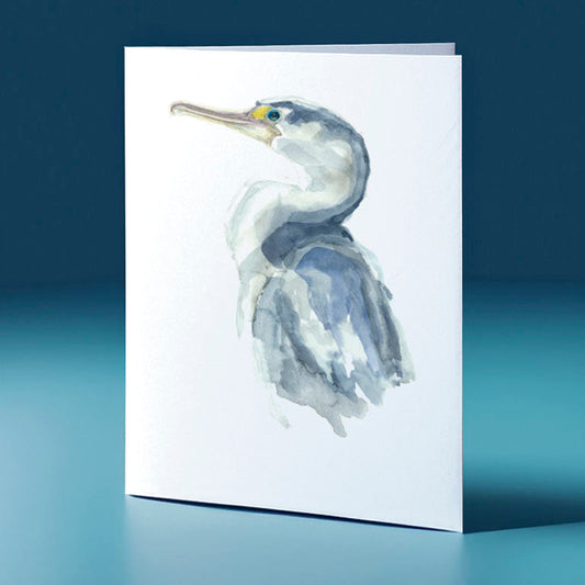 shag water colour bird themed greeting card