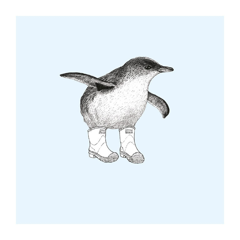baby gumboot korora pastel bird themed greeting card