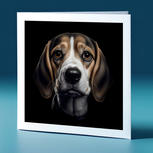 Old beagle - dog themed greeting card