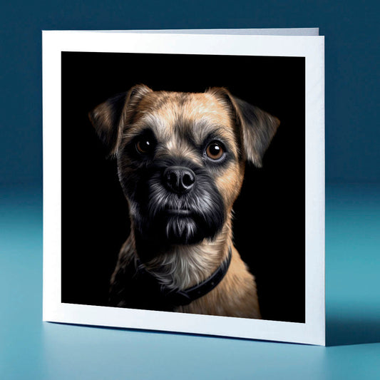 Old Border Terrier - dog themed greeting card