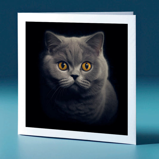 Cool coloured british shorthair - cat themed greeting card