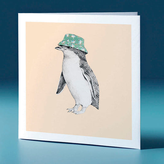 bucket hat korora pastel bird themed greeting card