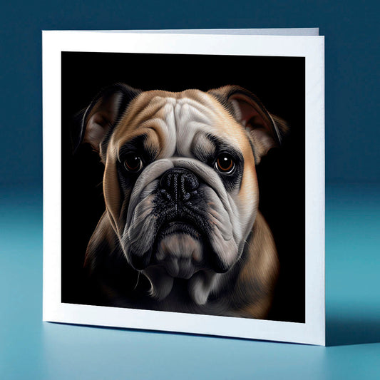 Old Bulldog - dog themed greeting card