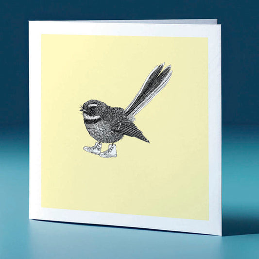 converse piwakawaka pastel bird themed greeting card