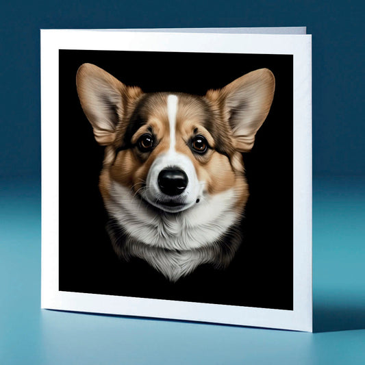 Old Corgi - dog themed greeting card