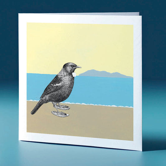 jandals tui surfs up bird themed greeting card