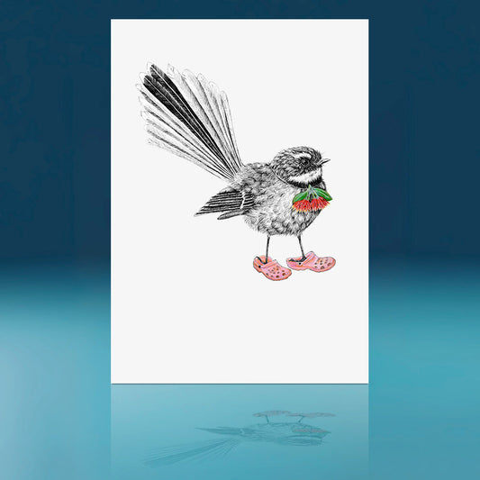 Christmas Crocs Piwakawaka Art Print