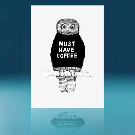 Coffee Ruru Art Print