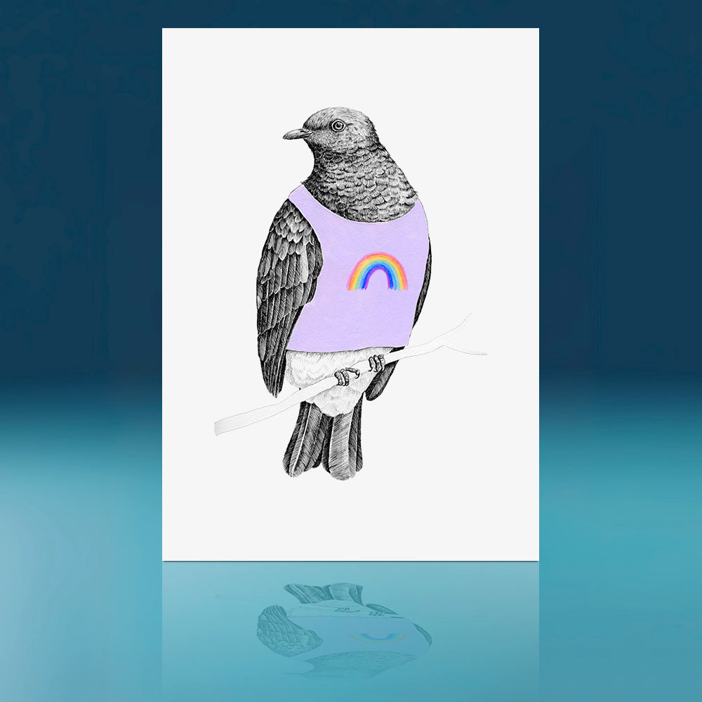 Rainbow Kereru Art Print