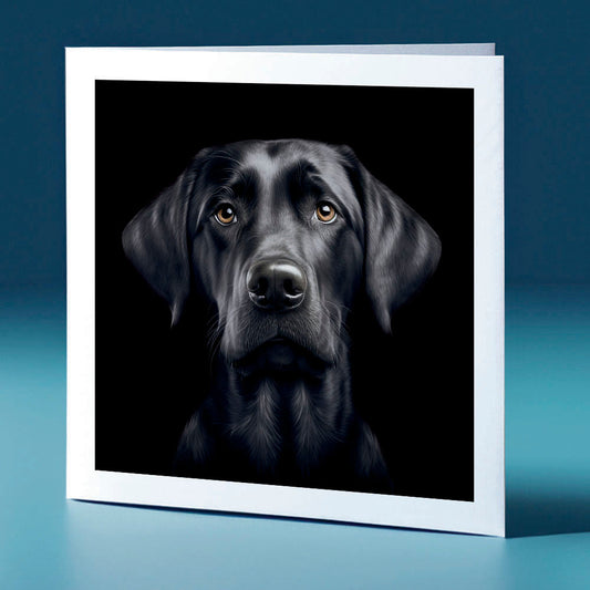 Black coloured Labrador -  dog themed greeting card
