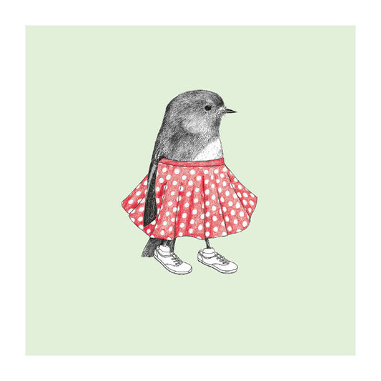 polka dot toutouwai pastel bird themed greeting card