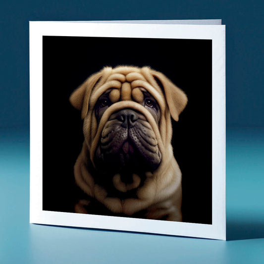 Shar Pei - dog themed greeting card