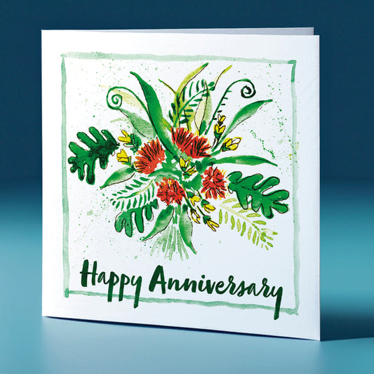 Pohutukawa Square Greeting Card Anniversary