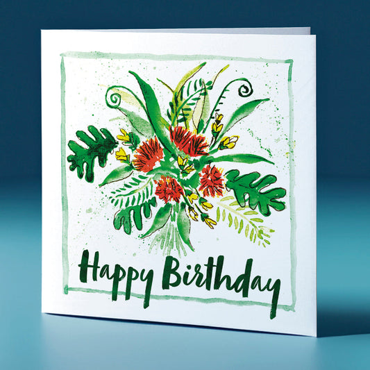 Pohutukawa Square Greeting Card Birthday