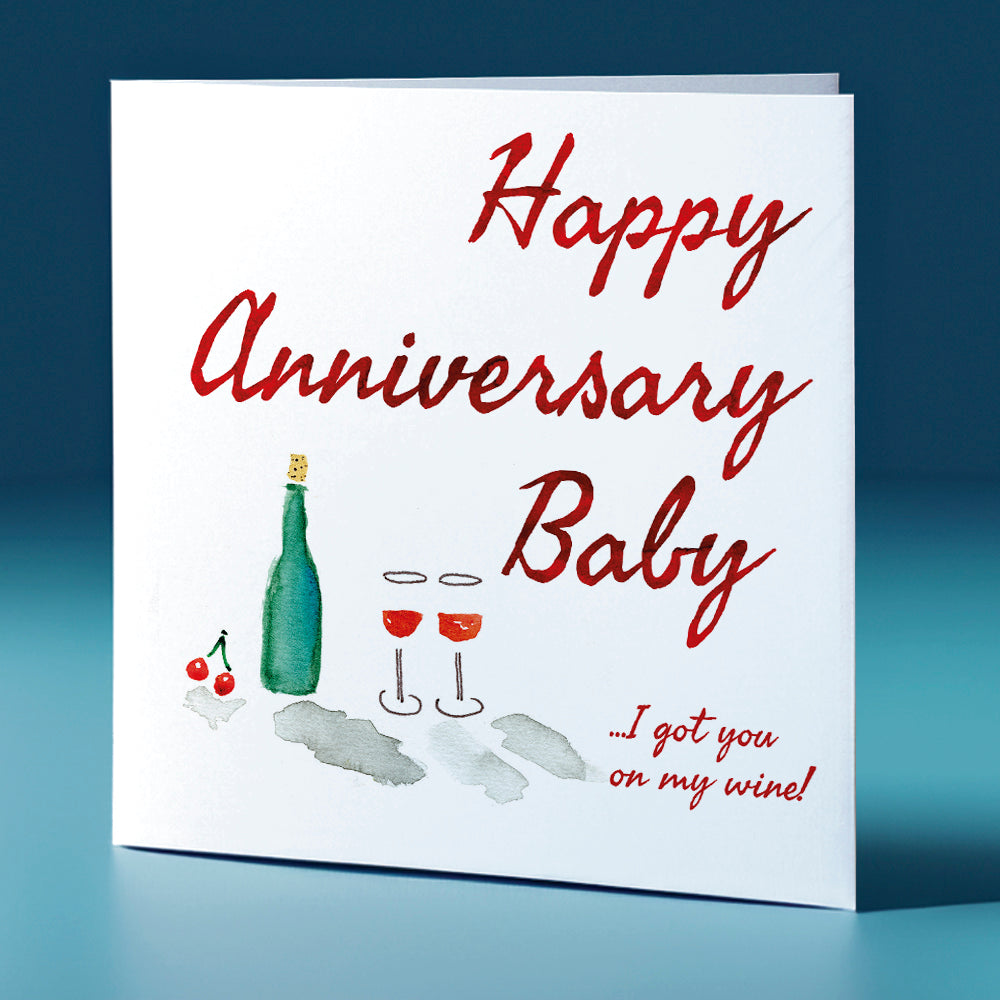 Wine Square Greeting Card Anniversary