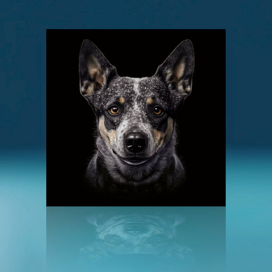 Blue Heeler Front Facing Dog Art Print