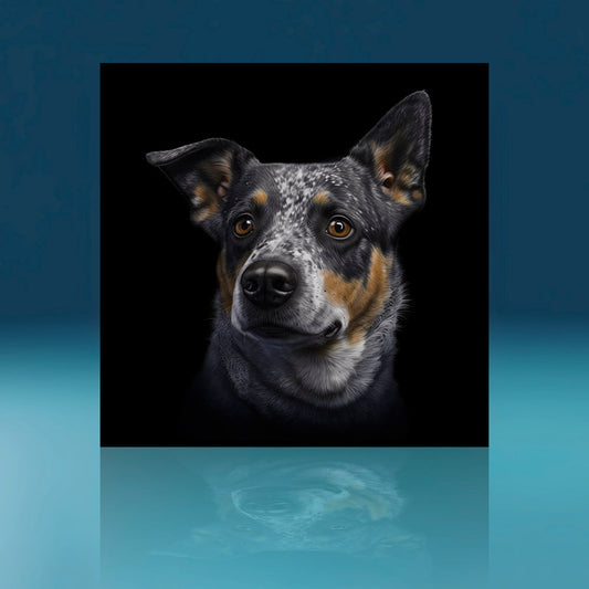 Blue Heeler Side Facing Dog Art Print