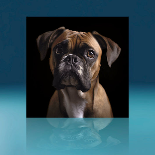 Boxer Left Facing Dog Art Print